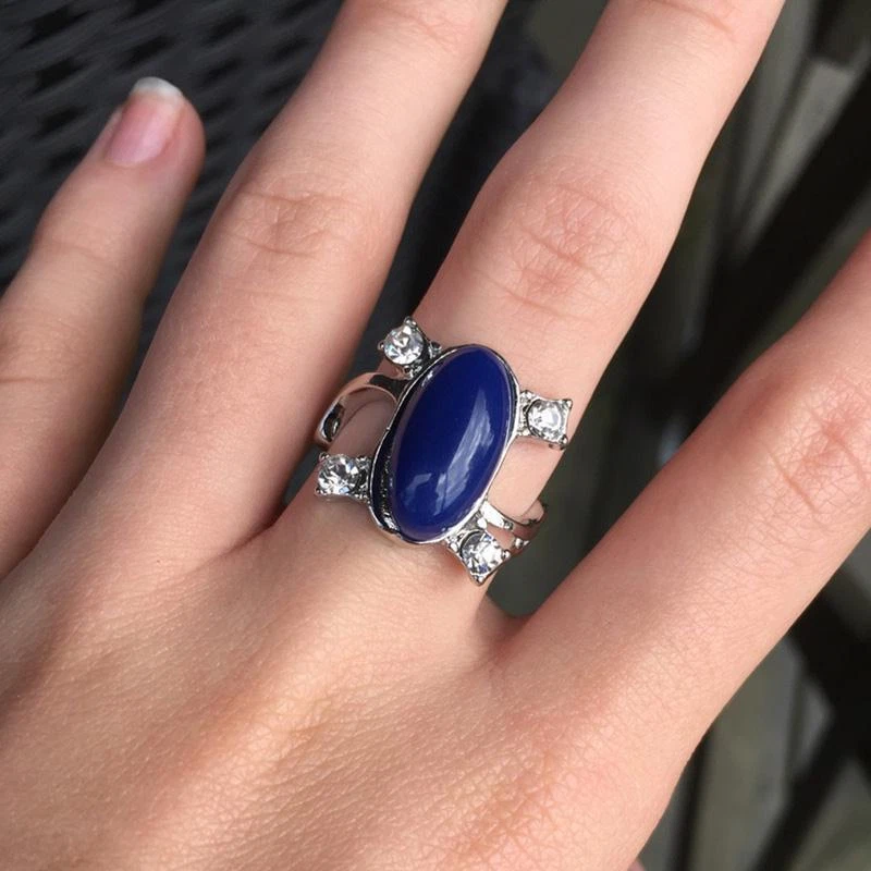 The Vampire Diaries, Elena Gilbert, Blue Lapis, Antique Silver, Daylight Ring - Image 2 of 4