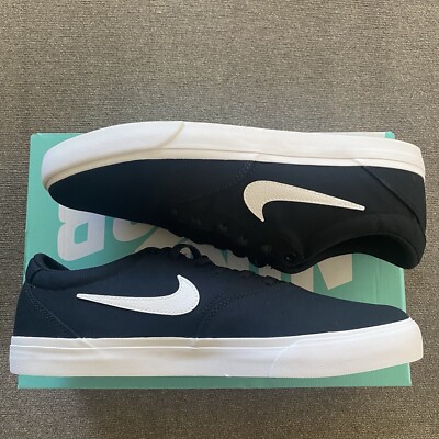 Nike SB Charge Canvas Skate Sneakers Black White Shoes
