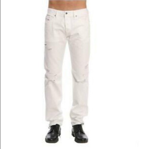 Diesel Buster Stretch Regular Slim Tapered White Distressed Jeans Size 30 x  32 | eBay