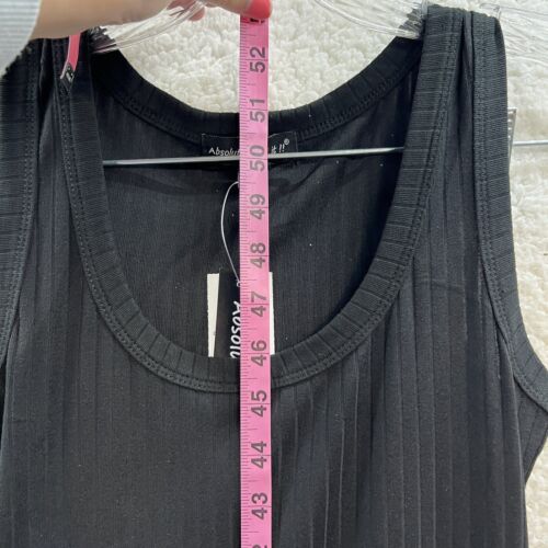 Absolutely Love It Women’s Dress Ribbed Black Tank Form Fitting Slits Size S NWT - Picture 6 of 12