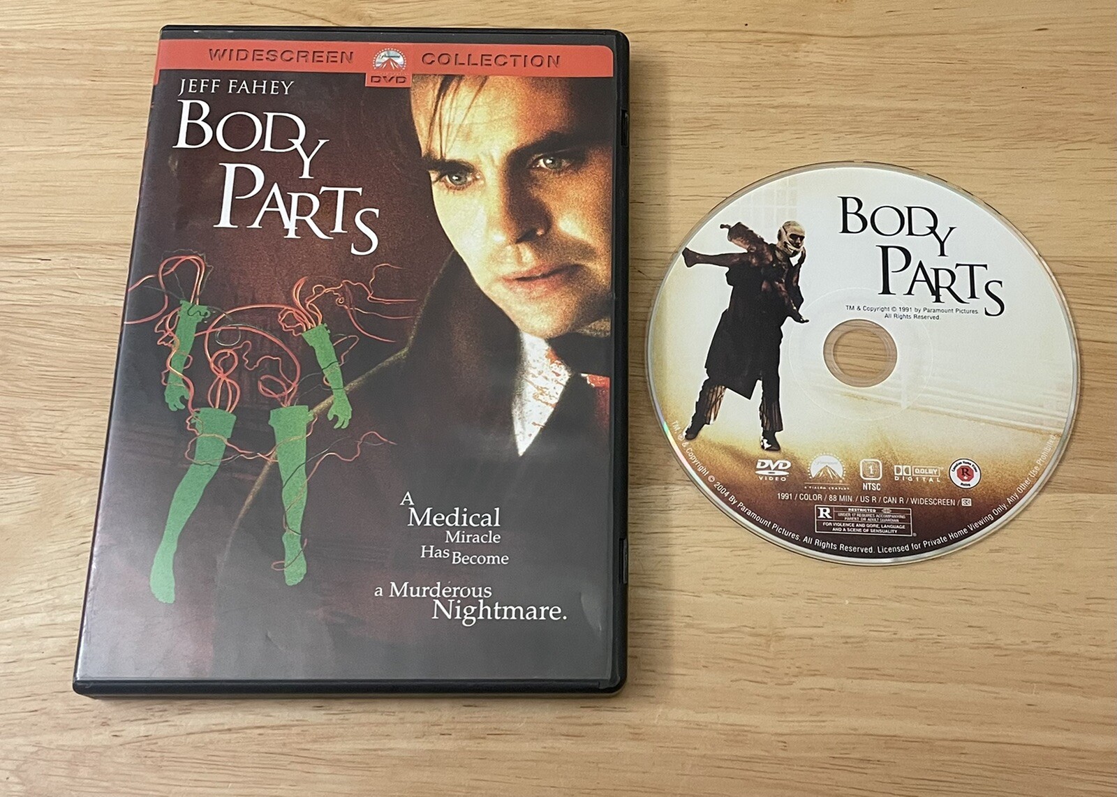 Body Parts DVD 1991 Jeff Fahey Eric Red HORROR OOP Brad Douriff