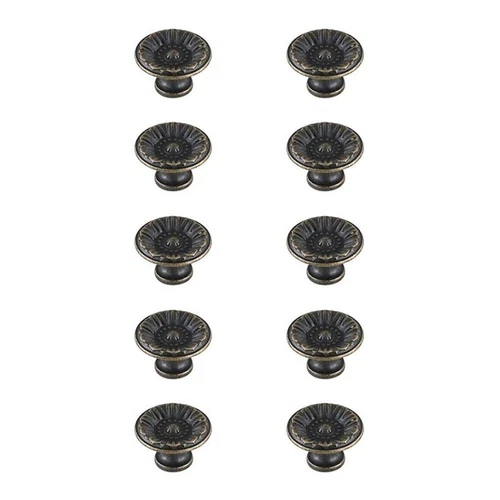Elegant Decor Corio 1.1" Zinc Alloy Mushroom Knob Multipack - Bronze (Set of 10) - Picture 1 of 6