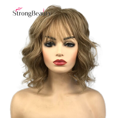 Womens Short Wavy/Curly Wig Bob Style Bang Hair Wig Party