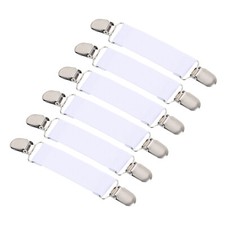 Mitten Clips, 6Pcs Elastic Glove Buckle Clip with Double Metal Clamp, White