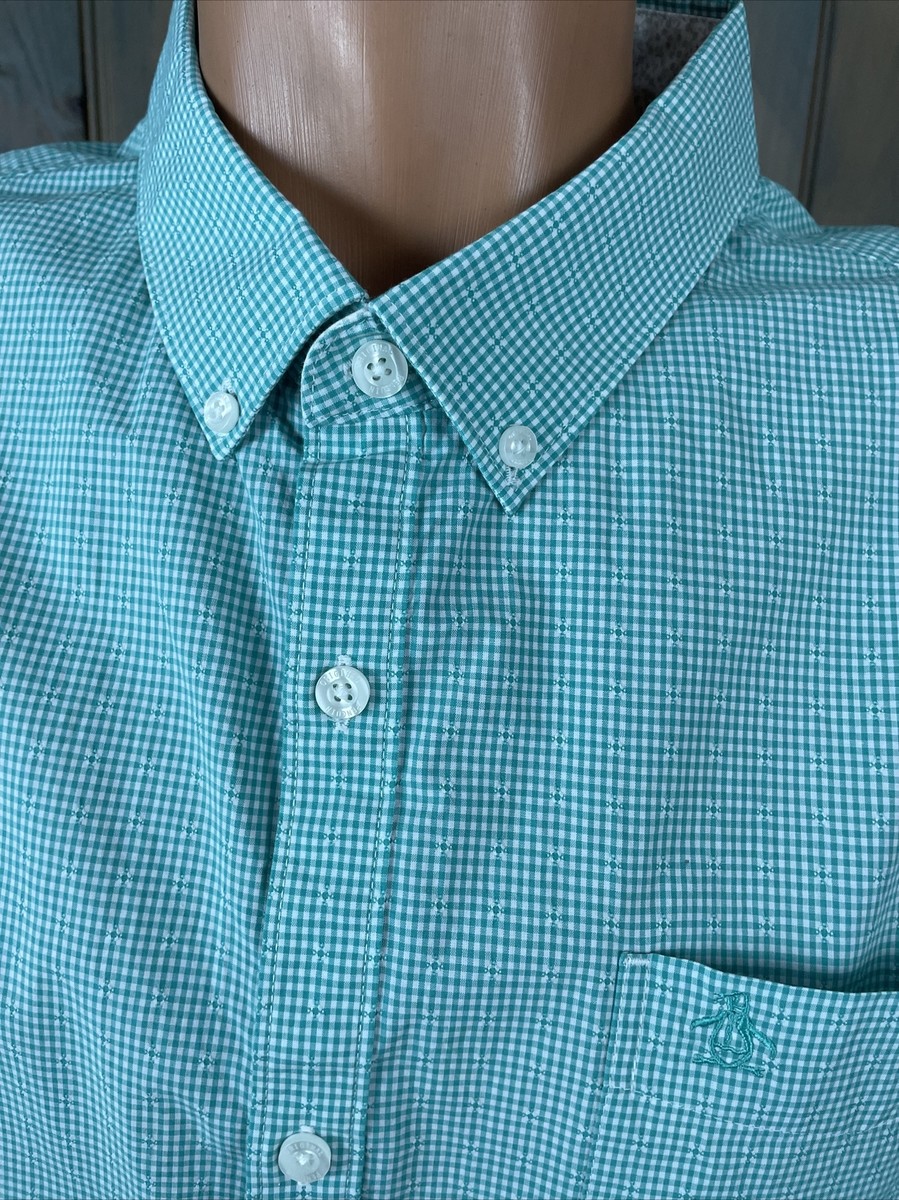 【U LAN】High Wrinkle Decky Check Shirt Penguin by Munsingwear Long Sleeve Button Check Shirt XXL