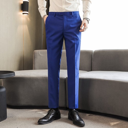 Men Straight Leg Suit Pants Wedding 