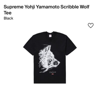 Supreme Yohji Yamamoto Wolf Tシャツ L supreme yohji yamamoto scribble wolf tee NEW black XL FW20 100