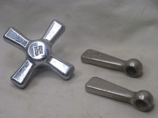3 old faucet knobs vintage H hot water handle turn knobs plumbing fixture tool