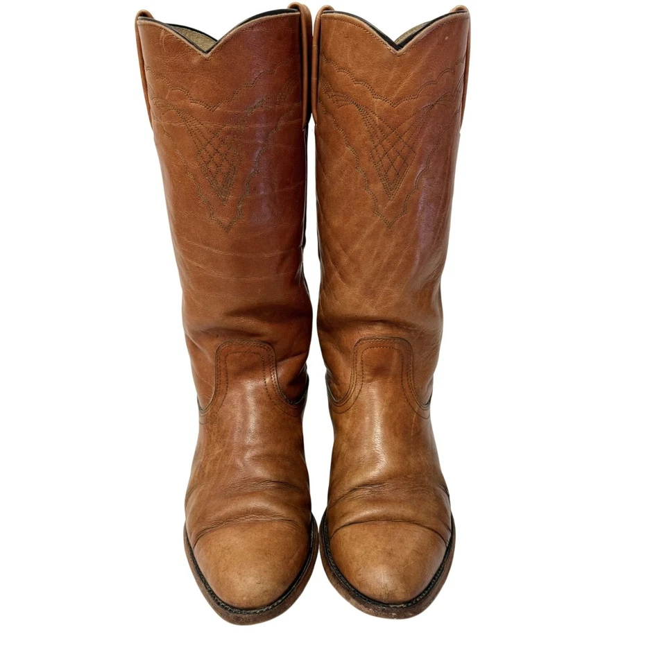 Botas de montar de colección años 70 FRYE COÑAC cuero envejecido vaquero campus occidental hippie Foto 3 de 4