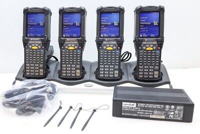 Lot Of 4 Symbol MC9190-G30SWEQA6WR 1D & 2D Barcode Windows Mobile 6.5 & Dock