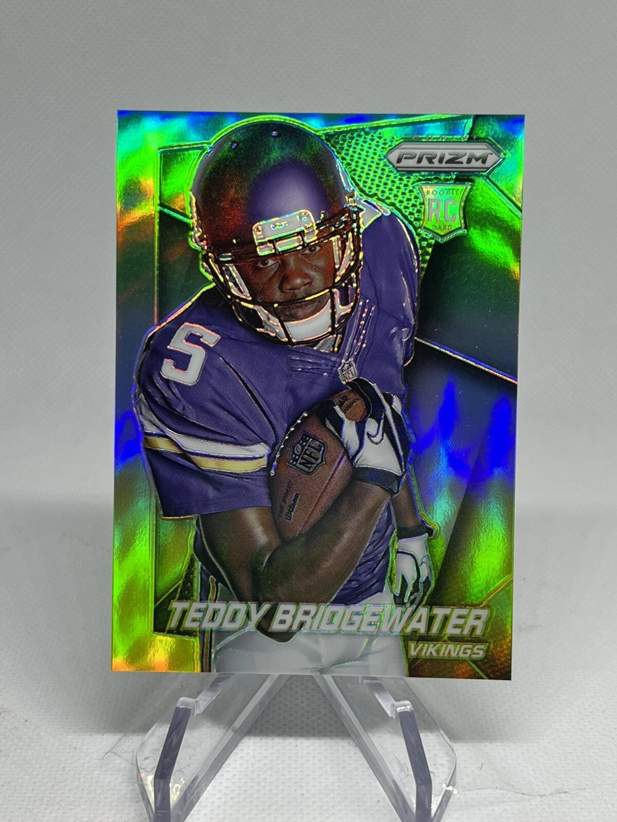 2014 Panini Prizm Teddy Bridgewater Rookie Card Green Yellow #242
