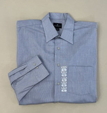 Reaction Kenneth Cole L 16 1/2 36/37 Blue Button Up Long Sleeve Shirt. New 