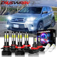 for Toyota Highlander 2014-2019 6x LED Headlight+Fog Light Bulbs Combo Kit 6000K