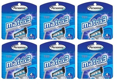 Personna Matrix3 Titanium Triple Blade Refill Blades, 24 Ct + Eyebrow Trimmer