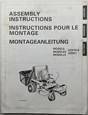 Original  Kubota GZD15-II & GZD21 Zero Turn Mower Assembly Instructions