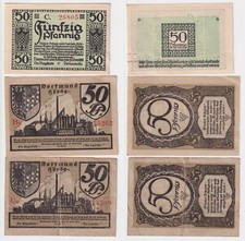 3 Banknoten Notgeld Dortmund und Hörde 1918-1919 (168599)