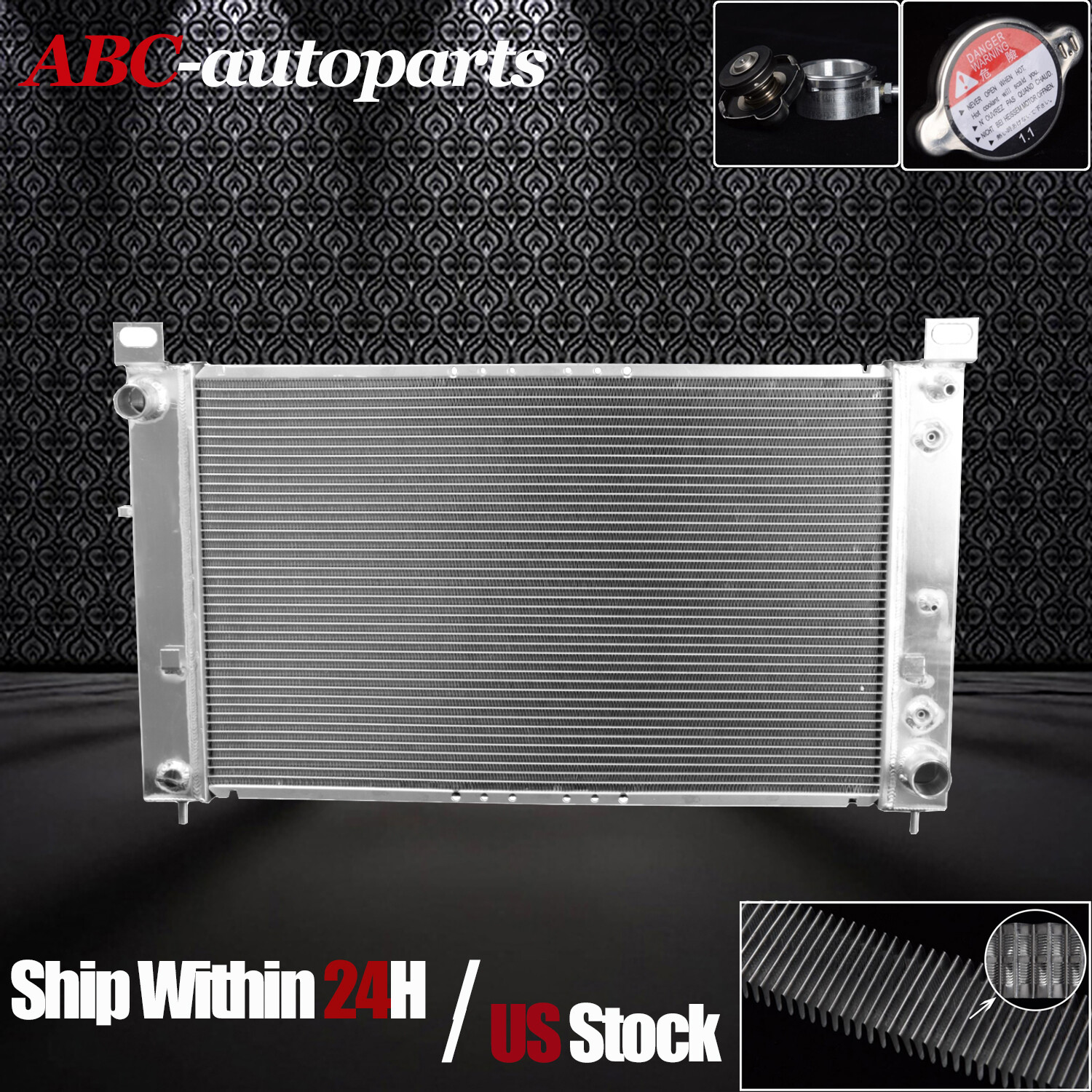 3Row Radiator FIT GMC Sierra 1500&Chevrolet Silverado 1500 4.8/5.3L V8 1999-2006