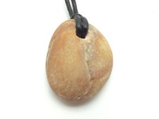 Hotan Jade Pebble Pendant White Orange Hetian Nephrite Stone Necklace China 36