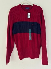 Nautica Men's Crew Neck Long Sleeve Knitted Pullover Sweater - Choose Color/Size