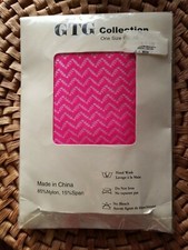 GTG Collection PINK Zigzag NET Mesh PANTYHOSE ONE SIZE FITS ALL MP0343