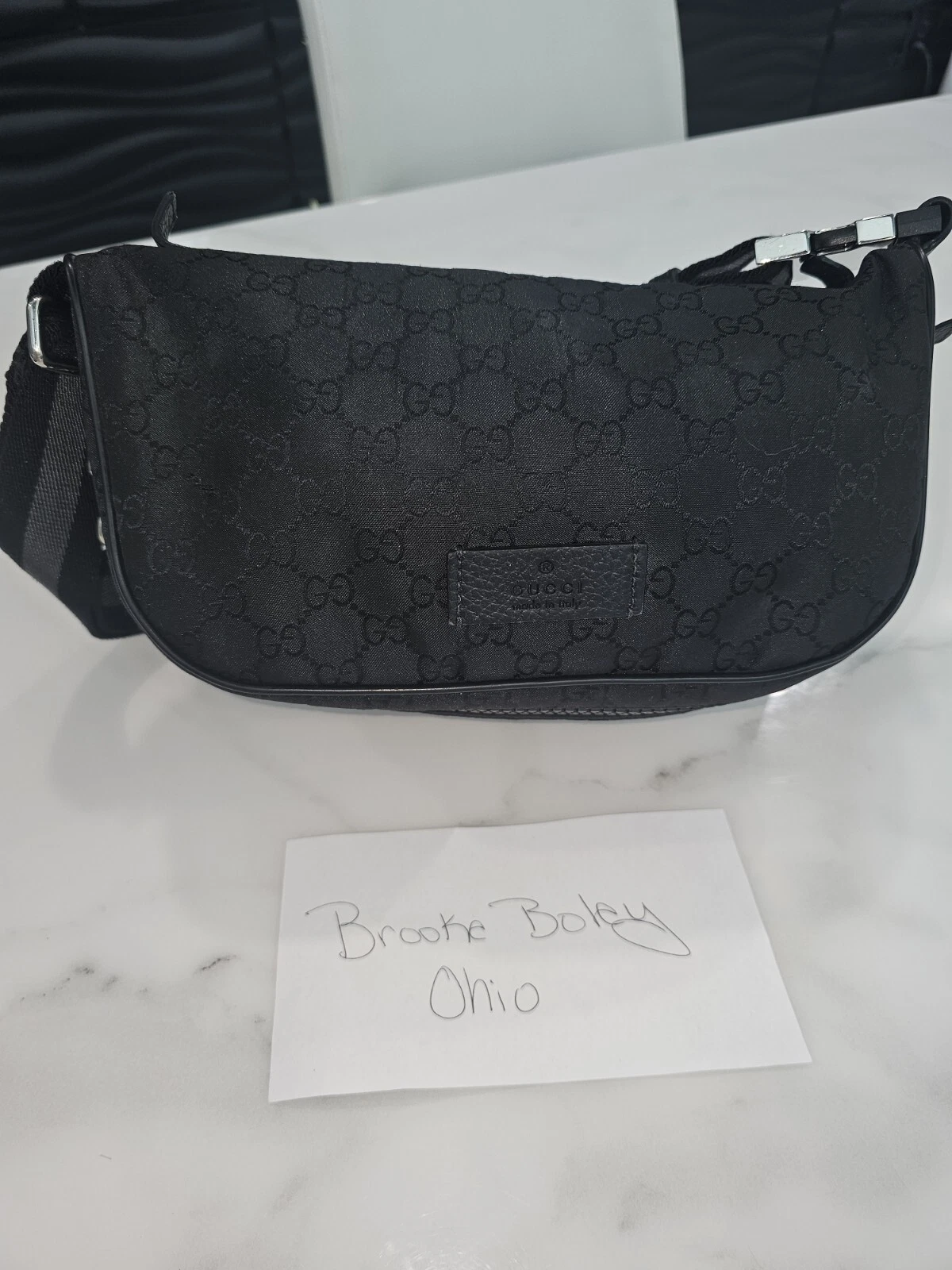 Sac ceinture GUCCI GG sac bandoulière sac bandoulière poche taille nylon noir