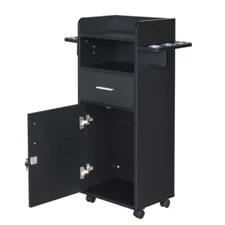 Salon Cabinet w/ 360° Wheels 6 Tool Holders 1 Drawer Salon Station Rolling Cart