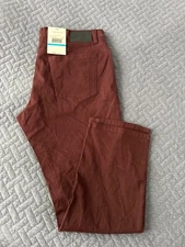 NWT Perry Ellis Portfolio Pants Black Cherry Straight 36x30