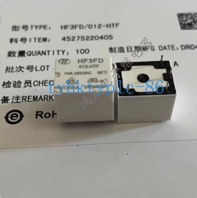 10 PCS NEW HF3FD-012-HTF Hongfa Relay 12V 10A 4-pin set normally open