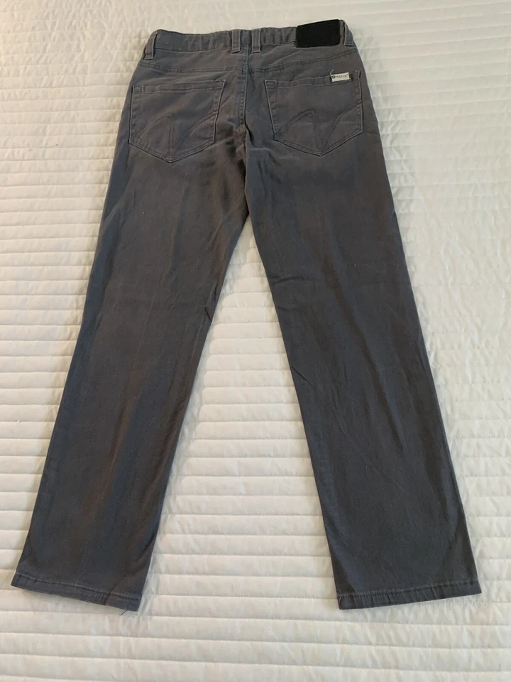 Pantalones de mezclilla para mujer Matix, talla 28x29, gris oscuro, ajustados rectos, 5 bolsillos, logotipo, cremallera, pero Foto 2 de 4