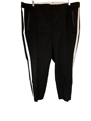 Lane Bryant On-The-Go Ankle Pants Size 26 NWT $79 Black White Stripe - Main Image