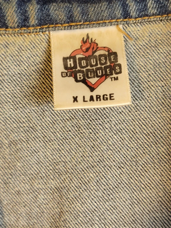 Chaqueta abotonada vintage House Of Blues Las Vegas de mezclilla azul para hombre talla X-grande Foto 3 de 4
