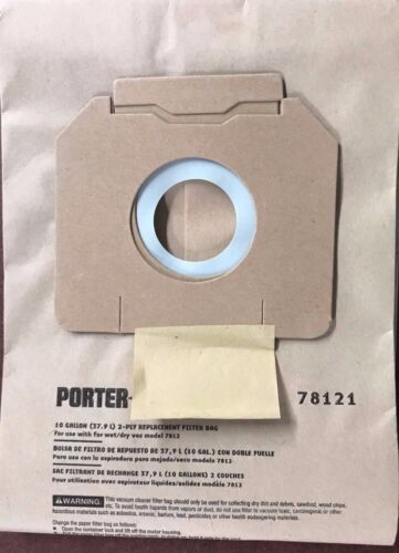 8 Pack 25-1238 Vacuum Bags For Stanley & Porter Cable 4 Gallon Wet/Dry Vacs - Compatible With SL18301-4B, PCX18301-4B
