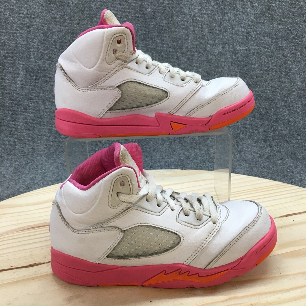 Nike Shoes Youth Girls Air Jordan Retro Mid Sneakers 440893-168 Pink  White