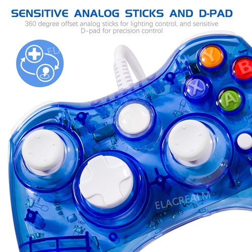 Wired USB Controllers For Microsoft Xbox 360/ Xbox 360 Slim/ Windows 7 8 10 PC - Picture 22 of 64