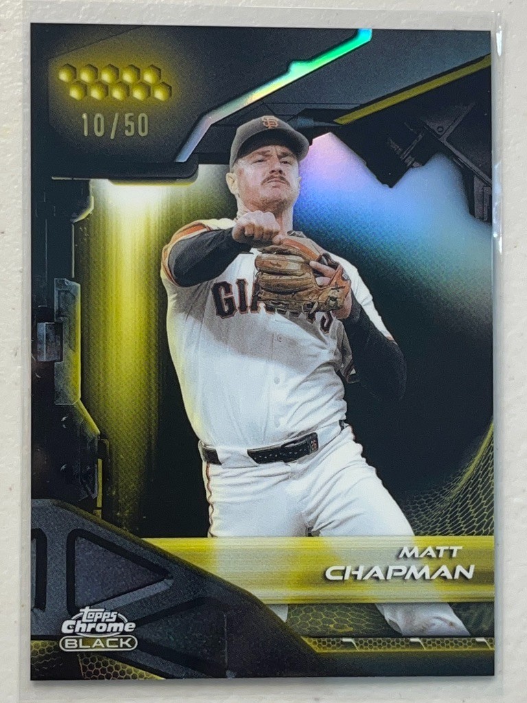 Matt Chapman 2026 Topps Chrome Black /50 Gold Refractor Parallel #54 Giants