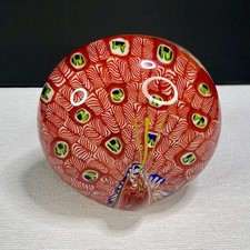 Peacock Art Glass Paperweight
