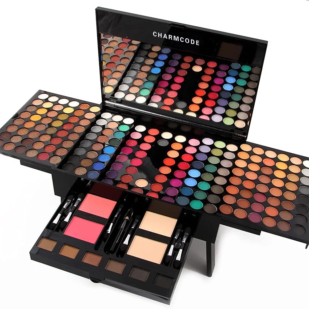 CHARMCODE 190 Colors Cosmetic Make up Palette Set 198 Piece Set, Multicolor