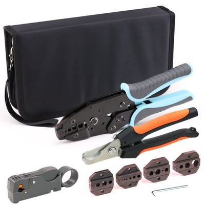 Crimp Coaxial Cables Perfectly - Gazoe 5 Jaw Tool Kit with Stripper