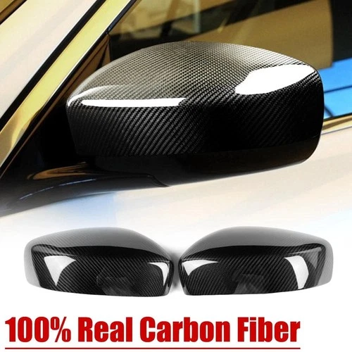 Real Carbon Fiber Side Wing Mirror Cover Caps For 2009-2013 Infiniti G25 G37 Q40