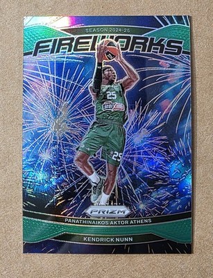 2024-25 Prizm Turkish Airlines EuroLeague Kendrick Nunn #15 Fireworks Green