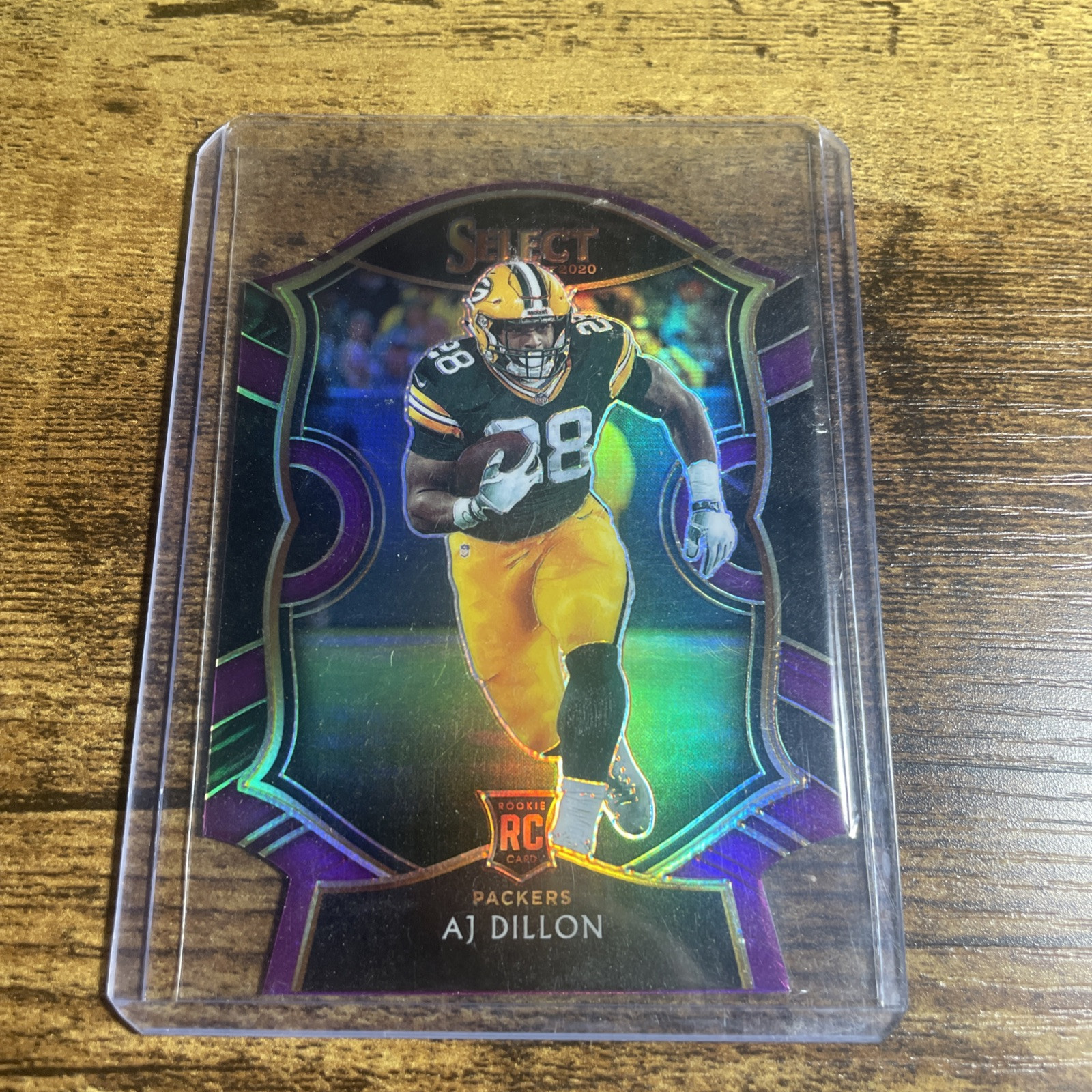 2020 Panini Select - Concourse AJ Dillon #65 Purple Prizm Die-Cut (RC)