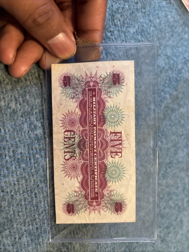 Beautiful 5 Cents military Payment certificate - Image 2 of 2