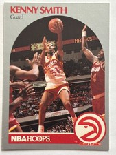 1990-91 NBA Hoops #33 Kenny Smith Atlanta Hawks Hakeem Olajuwon Background