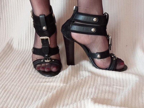 Women Balmain Heels Black Suede 40