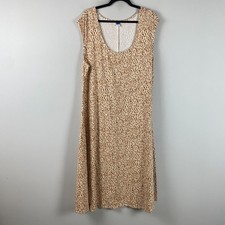 Old Navy Fit & Flare Midi Dress Size 2X Brown Animal Print Scoop Neck Sleeveless