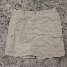 Eddie Bauer Womens Beige Cotton Cargo Mini Sk...