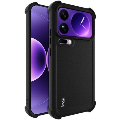 IMAK For Xiaomi 17 Pro Max 5G, Shockproof 4 Airbags Black Soft Rubber Case Cover