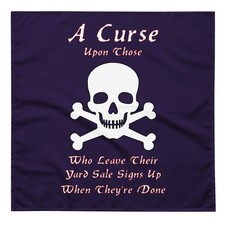 "Yard Sale Curse" Bandana Garage Sign Rummage Funny Summer Vintage