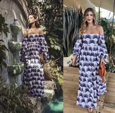 Agua By Agua Bendita Alheli Palma Mangle Noche Off The Shoulder Maxi Dress Sz S