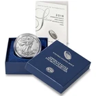 2018-W Burnished $1 American Silver Eagle Box, OGP & COA